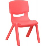 Red Plastic Stackable School Chair with 10.5'' Seat Height [YU-YCX-003-RED-GG]