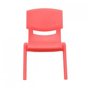 Red Plastic Stackable School Chair with 10.5'' Seat Height [YU-YCX-003-RED-GG]