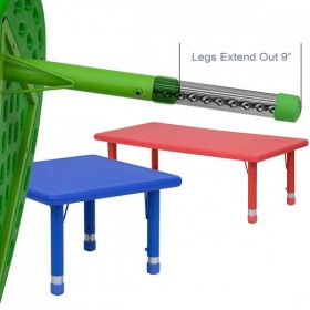 35''W x 65''L Height Adjustable Half-Moon Green Plastic Activity Table [YU-YCX-004-2-MOON-TBL-GREEN-GG]
