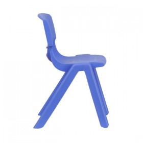 Blue Plastic Stackable School Chair with 13.25'' Seat Height [YU-YCX-004-BLUE-GG]