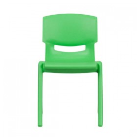 Green Plastic Stackable School Chair with 13.25'' Seat Height [YU-YCX-004-GREEN-GG]