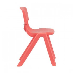 Red Plastic Stackable School Chair with 13.25'' Seat Height [YU-YCX-004-RED-GG]