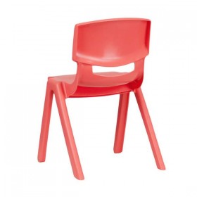 Red Plastic Stackable School Chair with 13.25'' Seat Height [YU-YCX-004-RED-GG]