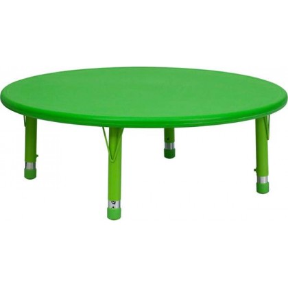 45'' Round Height Adjustable Green Plastic Activity Table [YU-YCX-005-2-ROUND-TBL-GREEN-GG]