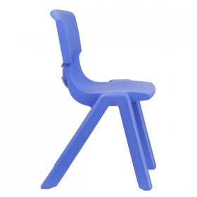 Blue Plastic Stackable School Chair with 15.5'' Seat Height [YU-YCX-005-BLUE-GG]