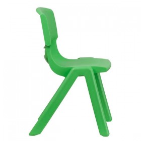 Green Plastic Stackable School Chair with 15.5'' Seat Height [YU-YCX-005-GREEN-GG]