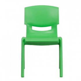 Green Plastic Stackable School Chair with 15.5'' Seat Height [YU-YCX-005-GREEN-GG]