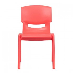 Red Plastic Stackable School Chair with 15.5'' Seat Height [YU-YCX-005-RED-GG]