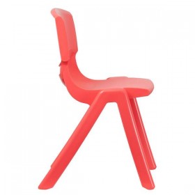 Red Plastic Stackable School Chair with 18'' Seat Height [YU-YCX-007-RED-GG]
