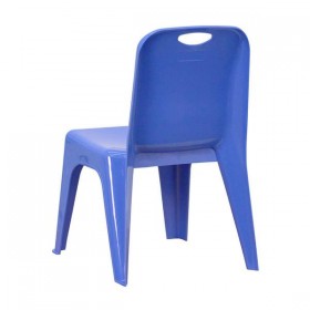 Blue Plastic Stackable School Chair with Carrying Handle and 11'' Seat Height [YU-YCX-011-BLUE-GG]