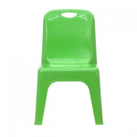 Green Plastic Stackable School Chair with Carrying Handle and 11'' Seat Height [YU-YCX-011-GREEN-GG]
